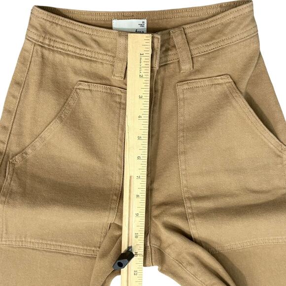 Wilfred Free Brown Tan Ryley Straight Leg High Waist Twill Utility Pants size 00 - Picture 6 of 8
